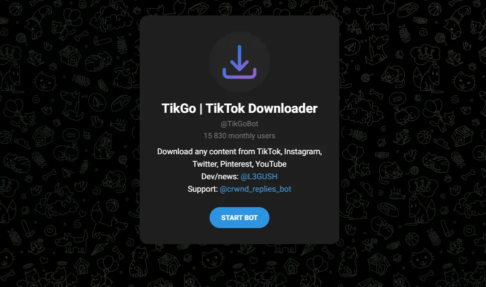 ربات تلگرام دانلود از اینستا: دانلود سریع و ساده بدون تبلیغات 8 tik go bot
