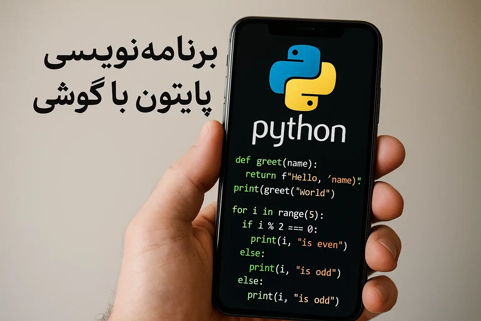 برنامه نویسی پایتون با گوشی